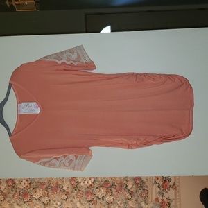 Pink Lily Spring Enhancement Blouse- Peach